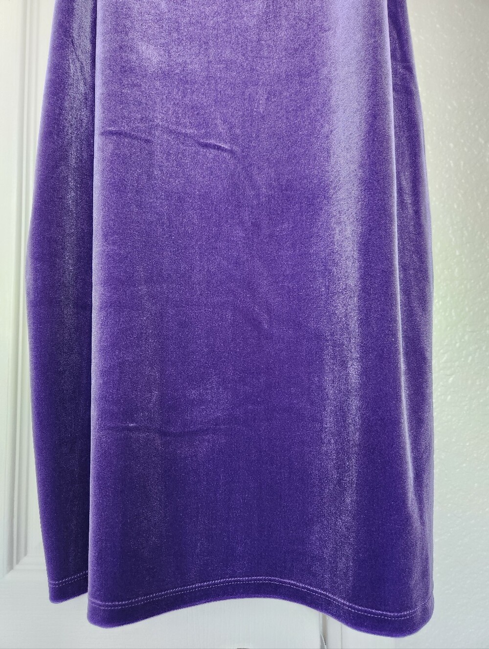 H&M Purple Velvet Mini Dress Size M - Picture 3 of 7